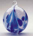 Glass Eye Studio Blue Marble Mt. St. Helens Volcanic Art Glass Ornament