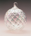 Glass Eye Studio Clear Diamond Facet Mt. St. Helens Volcanic Art Glass Ornament