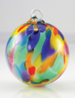 Glass Eye Studio Fiesta Mt. St. Helens Volcanic Art Glass Ornament