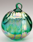 Glass Eye Studio Green Draped Mt. St. Helens Volcanic Art Glass Ornament