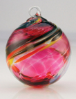 Glass Eye Studio Magenta Lace Mt. St. Helens Volcanic Art Glass Ornament