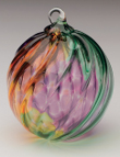 Glass Eye Studio Multi Mardi Gras Mt. St. Helens Volcanic Art Glass Ornament