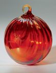 Glass Eye Studio Red Drape Mt. St. Helens Volcanic Art Glass Ornament