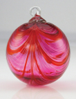 Glass Eye Studio Valentine Mt. St. Helens Volcanic Art Glass Ornament