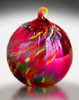 Glass Eye Studio Holiday Swirl Mt. St. Helens Volcanic Art Glass Ornament