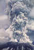 Mt. St. Helens erupting and producing material for volcanic ash glass art.