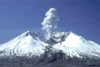 Mt. St. Helens continues to erupt periodically.