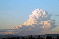 A USGS photo of a March 2005 eruption at Mt. St. Helens.