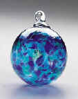 Glass Eye Studio Blue Mosaic Mt. St. Helens Volcanic Art Glass Ornament