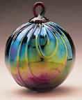 Glass Eye Studio Ruby Draped Mt. St. Helens Volcanic Art Glass Ornament