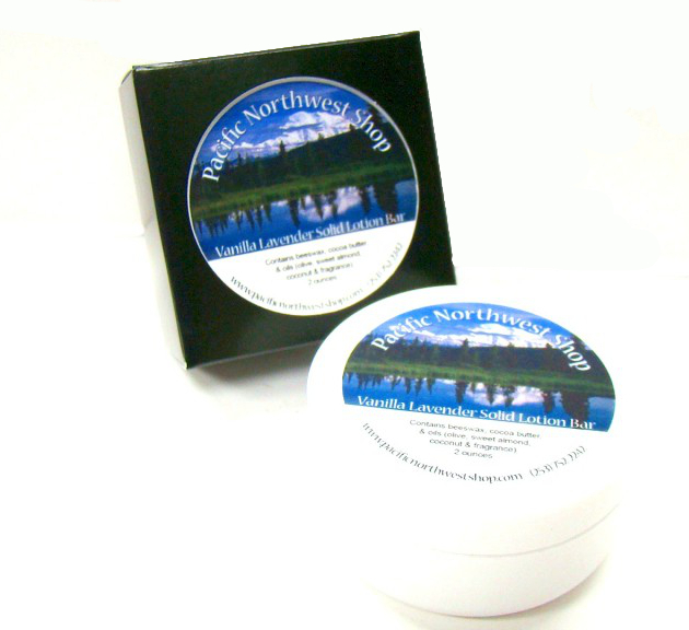 Pacific Northwest Shop Vanilla Lavender Solid Lotion Bar.