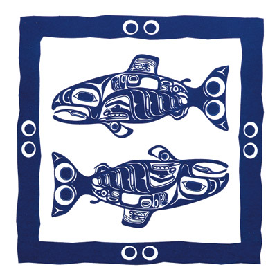 Terry Starr salmon trivet wall hanging