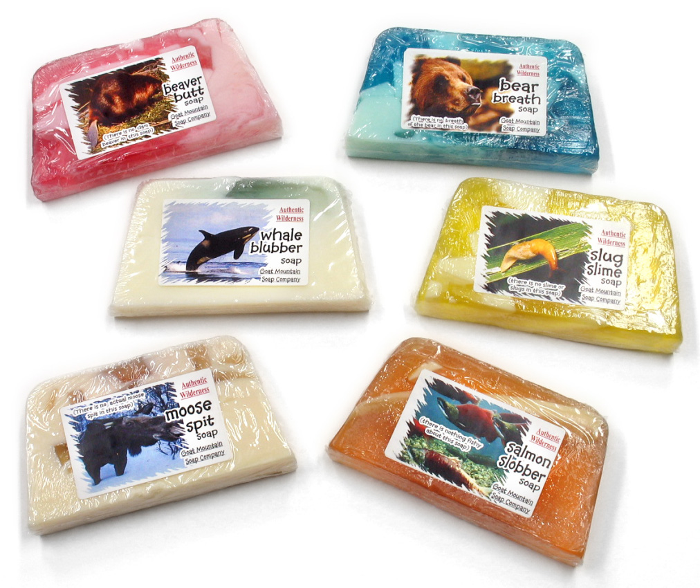 Perfect soap for the person who has always dreamed of washing their face with Salmon Slobber.