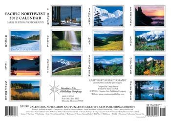 Back of the Northwest Calendar with images