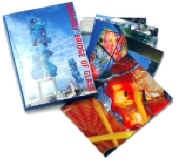 Notes and cards with images of the Chihuly Bridge of Glass in Tacoma, Washington.