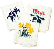  Brilliant daffodils, geraniums and iris decorate these 100% cotton tea towels.