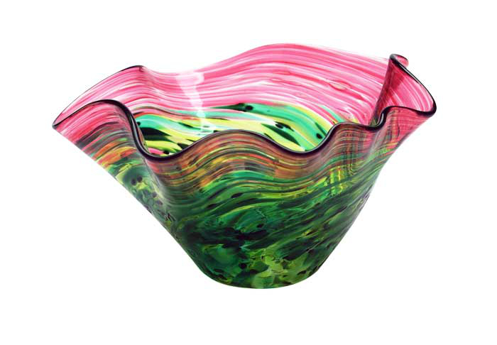 A Watermelon Mini-Wave Bowl is approximately 6 inches in diamter. Makes a beautiful gift.