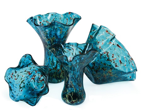 Ocean Lava glass vases and bowls
